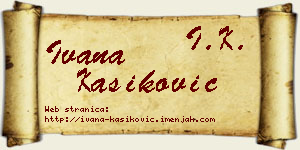 Ivana Kašiković vizit kartica
